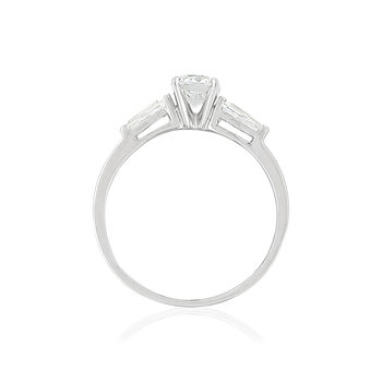 Bague or 375 blanc zirconias