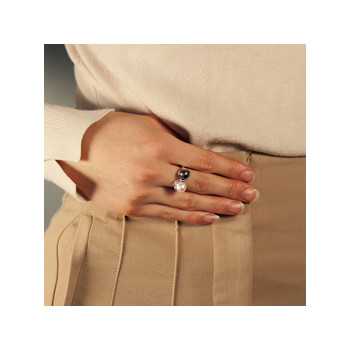 Bague argent 925 perle de culture de Tahiti et de Chine
