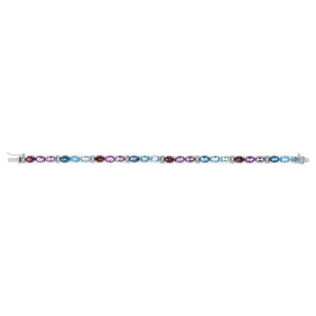 Bracelet or 750 blanc pierres fines et diamants 19 cm