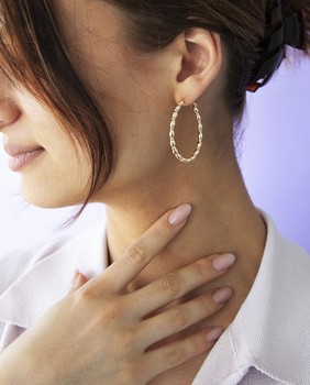 Créoles plaqué or torsadées 40 mm