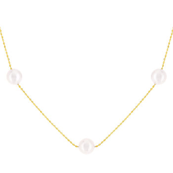 Collier or 750 jaune perles de culture du Japon 45 cm
