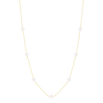 Collier or 750 jaune perles de culture du Japon 45 cm
