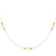 Collier or jaune 375 perles de culture de chine 42 cm