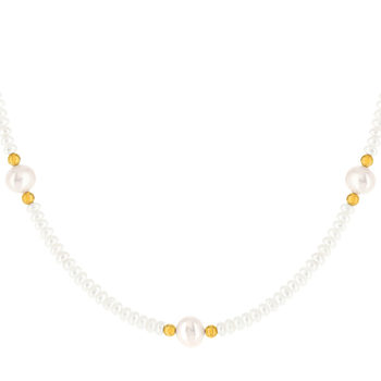 Collier or jaune 375 perles de culture de chine 42 cm