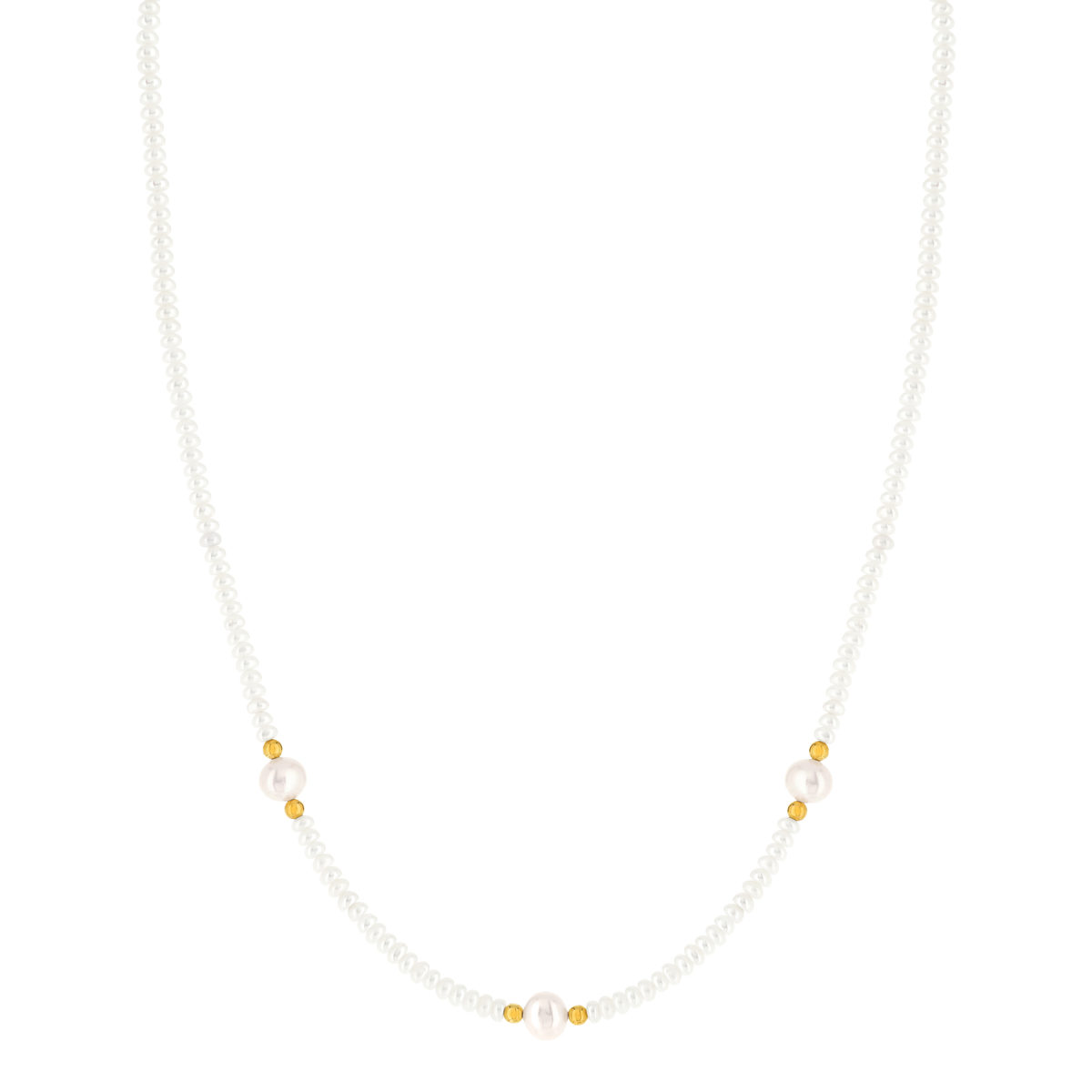 Collier or jaune 375 perles de culture de chine 42 cm - vue 2