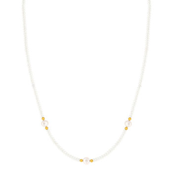 Collier or jaune 375 perles de culture de chine 42 cm