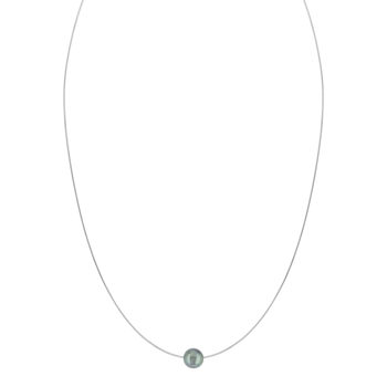 Collier argent 925 oméga perle de culture de Tahiti 45 cm