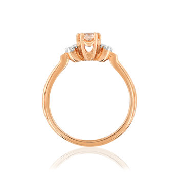 Bague or 375 2 tons morganite ovale et diamants