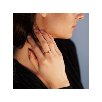 Bague or 375 2 tons morganite ovale et diamants