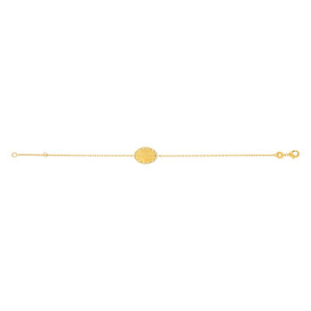 Bracelet plaqué or médaille ovale personnalisable 18 cm
