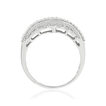Bague or 750 blanc diamants