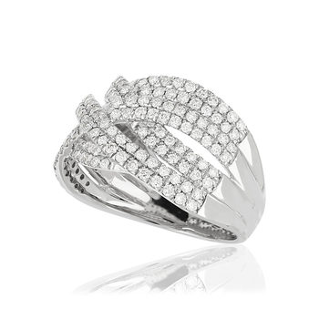 Bague or blanc 750 diamants