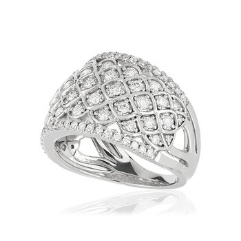 Bague or blanc 750 diamants