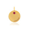 Pendentif or jaune 375 'Amour' pampille coeur zirconia rouge - vue V1