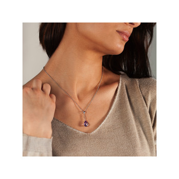 Collier argent 925 améthyste et zirconias 45 cm