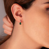 Boucles d'oreilles argent 925 zirconias verts et blancs - vue VD1