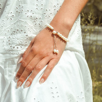 Bracelet argent perles de culture de Chine 20 cm