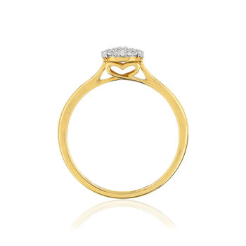 Bague or 375 2 tons diamants
