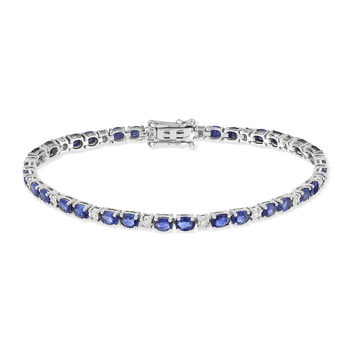 Bracelet or 750 blanc saphirs et diamants 18 cm