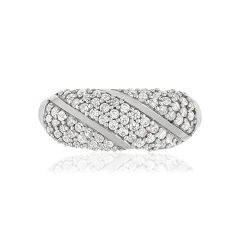 Bague argent 925 bombée zirconias