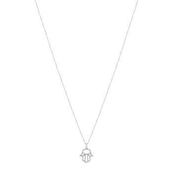 Collier or blanc 375 diamants 45 cm