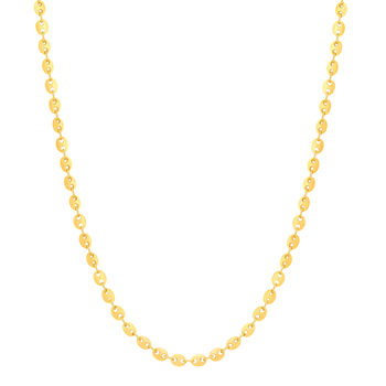 Collier plaqué or maille grain de café 50 cm