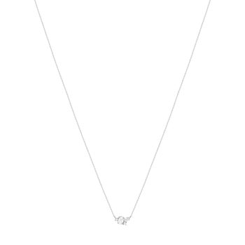 Collier or blanc 375 zirconias 45 cm