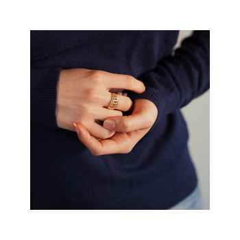 Bague or jaune 375 chaîne