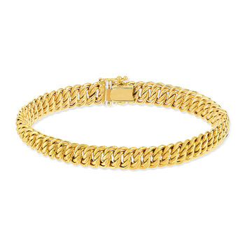 Bracelet or 750 jaune maille américaine 19 cm