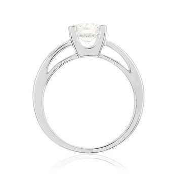Solitaire or 750 blanc diamant synthétique 1 carat