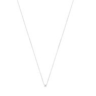 Collier or 750 blanc diamant synthétique 0.15 ct 42 cm