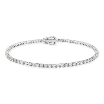 Bracelet tennis or 750 blanc diamant synthétique