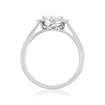 Bague or 750 blanc diamants synthétiques 0.50 carat