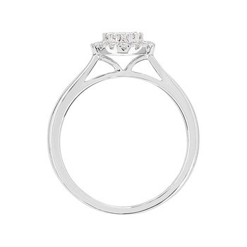 Bague or 750 blanc diamants synthétiques 0,33 carat