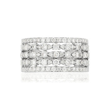Bague MATY Or 750 blanc Diamants synthétiques total 1.25 carat