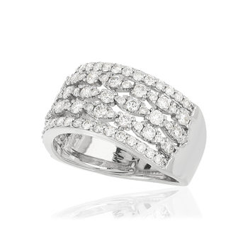 Bague MATY Or 750 blanc Diamants synthétiques total 1.25 carat