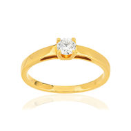 Solitaire or 750 jaune diamant synthétique 0,25 carat