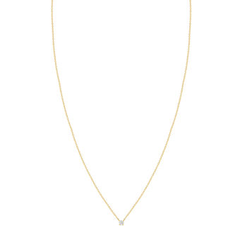 Collier or 750 jaune diamant synthétique 42 cm