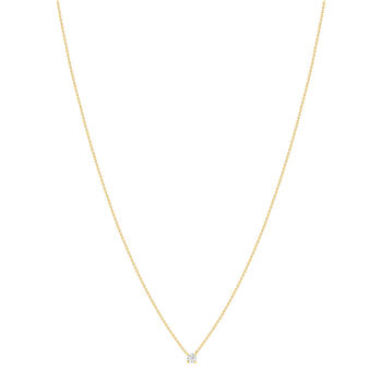 Collier or 750 jaune diamant synthétique 42 cm 0.25 carat