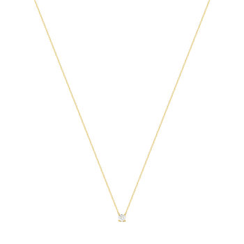 Collier or jaune 750 diamant synthétique 42 cm 0.50 carat