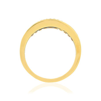 Bague or jaune 750 diamants synthétiques total 1.01 carat