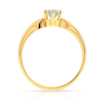 Bague solitaire or 750 diamant synthétique 0.40 carat