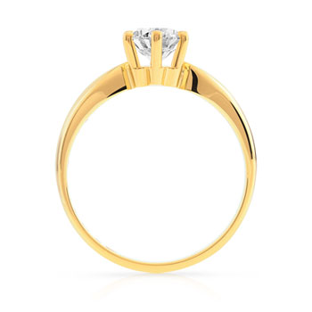 Bague solitaire or 750 diamant synthétique 0.80 carat