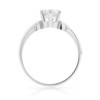 Solitaire or 750 blanc diamant synthétique 1 carat