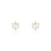 Boucles d'oreilles or 750 jaune diamants synthétiques 0.50 carat - vue V1