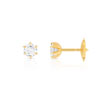 Boucles d'oreilles or 750 jaune diamants synthétiques 0.50 carat - vue VD1