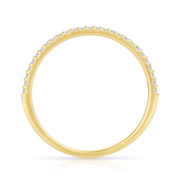 Alliance demi-tour or 750 jaune diamants synthétiques 0.15 carat