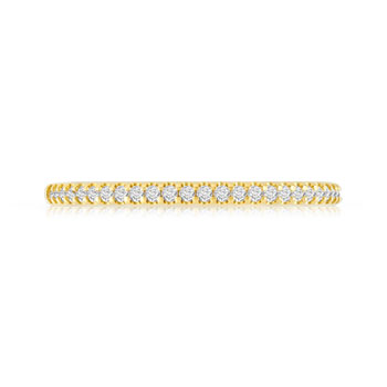Alliance demi-tour or 750 jaune diamants synthétiques 0.15 carat