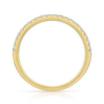 Alliance demi-tour or 750 jaune diamants synthétiques 0.25 carat