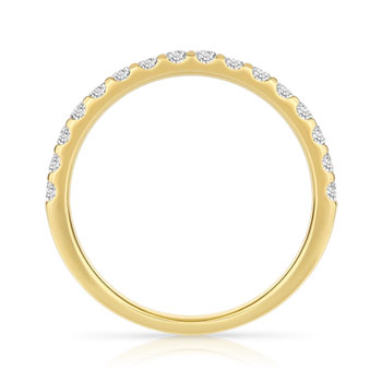 Alliance demi-tour or 750 jaune diamants synthétiques 0.50 carat
